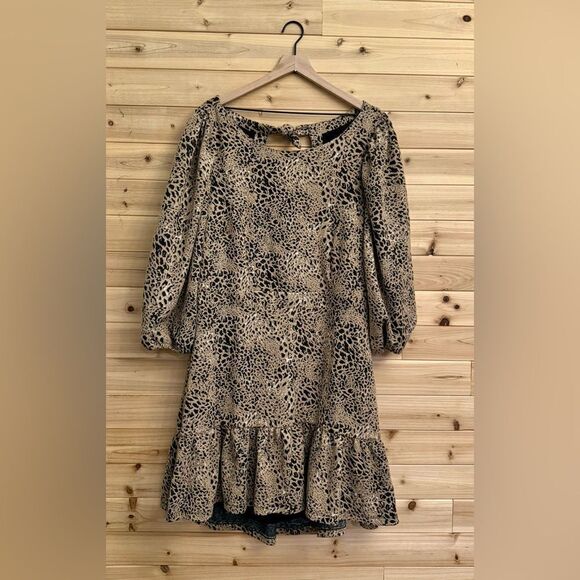 NWT Maeve Anthropologie Size 26W Plus Size Animal Print Cut Out Back Mini Dress - Picture 1 of 15